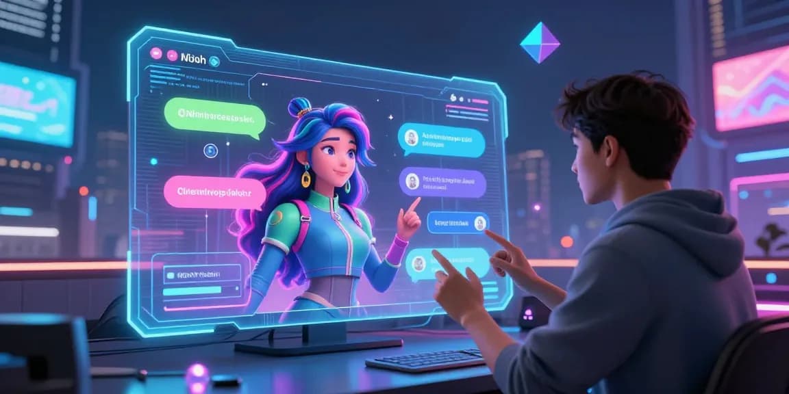 Interactive Crushon AI chat interface showing vibrant character engagement in a futuristic setting.