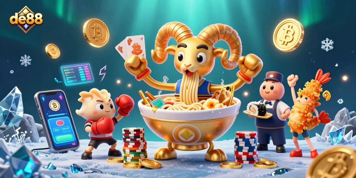 Engage with the exciting casino world at de88 with a colorful 3D illustration featuring unique characters.