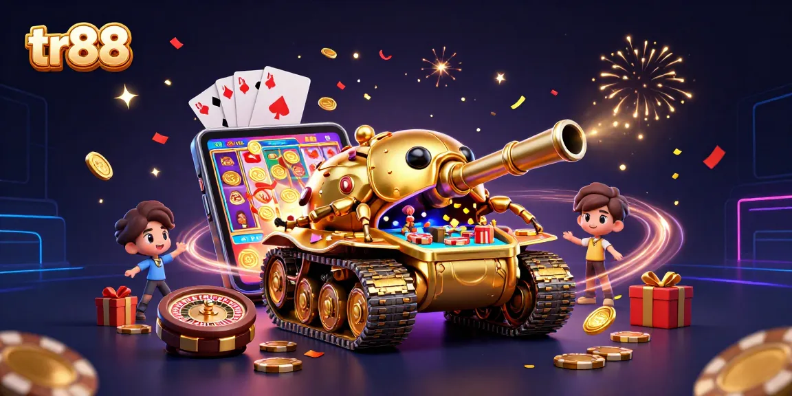 Spin the reels and win big with TR88's dynamic casino experience filled with confetti and excitement!